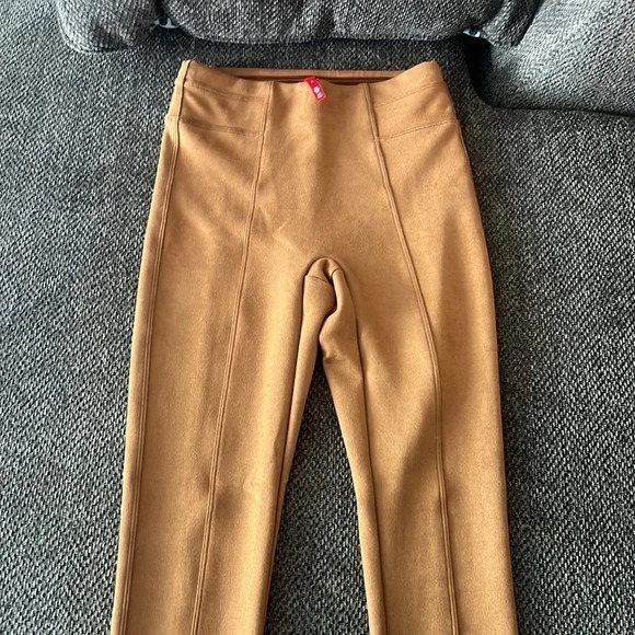 SPANX Rich Caramel High Waist Faux Suede Leggings, XS - Picture 7 of 7